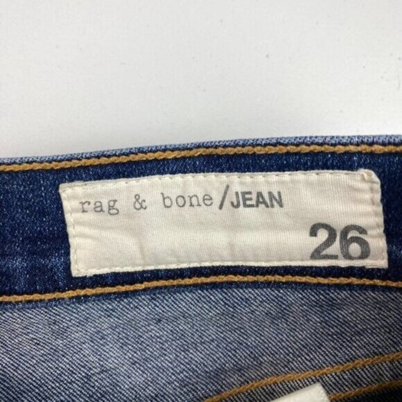 RAG & BONE Dive Skinny High Rise Jean Eddy Womens Size 26 Raw Hem - Picture 4 of 10